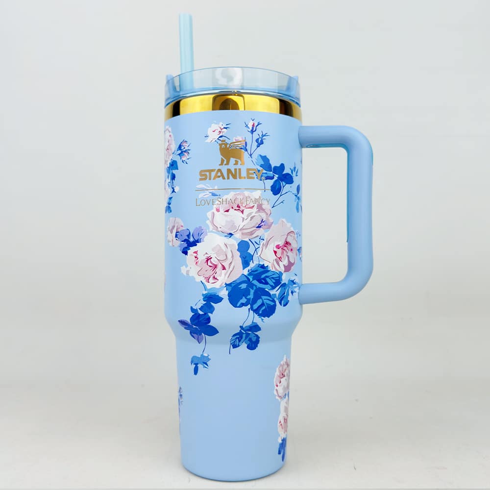 ماگ دسته دار استنلی گل دار مدل QUENCHER H20 TUMBLER