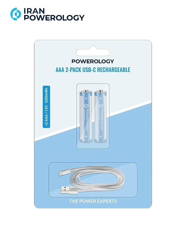 باطری قابل شارژ نیم قلمی مدل Powerology پک دوتایی