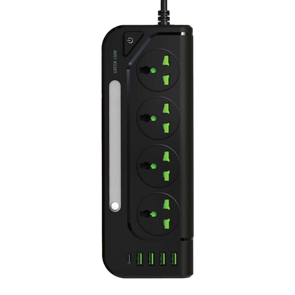 چند راهی و محافظ برق چراغ دار Green Lion GS-100 Power Socket 3000W  