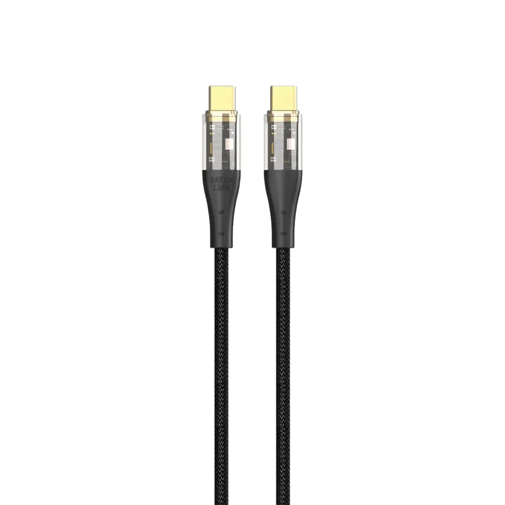 کابل تایپ سی به تایپ سی 60w مدل Green Lion transparent cable
