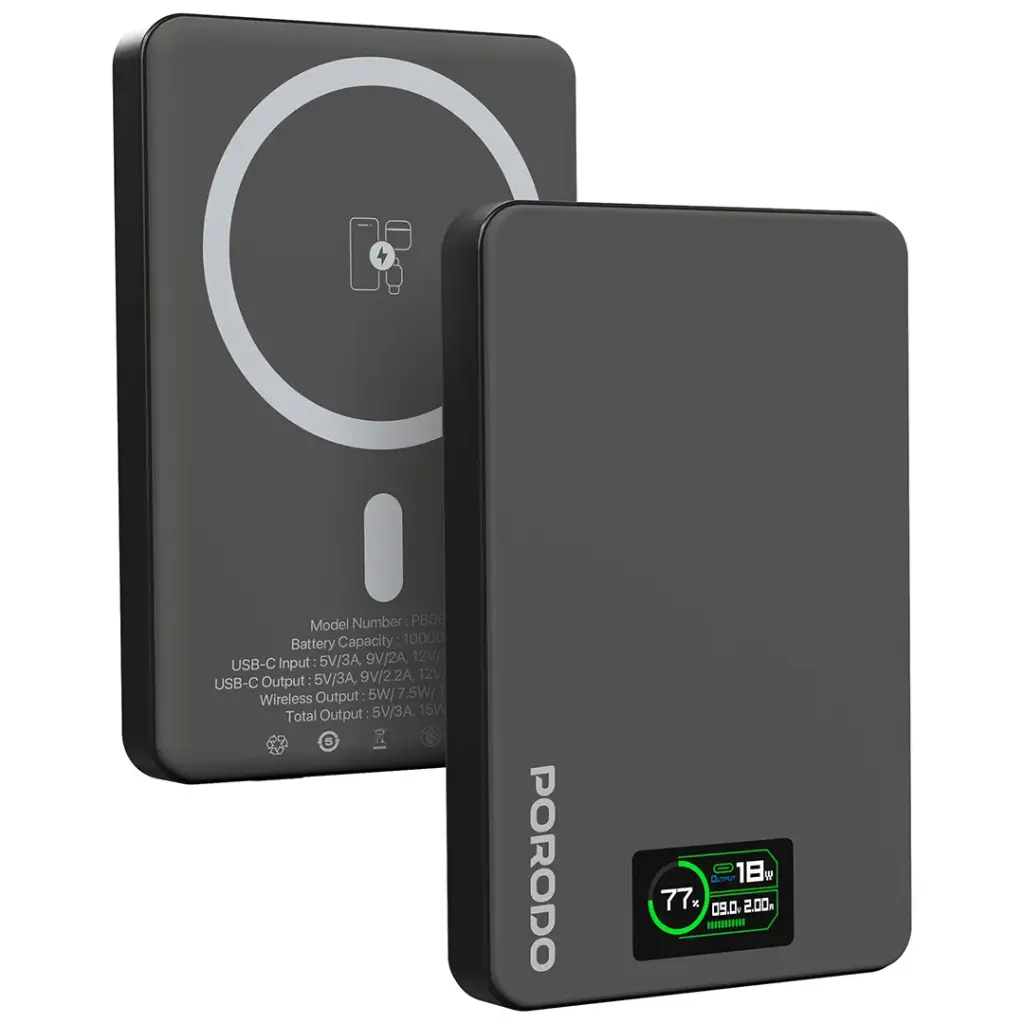 پاوربانک 10000 مدل Porodo PB085 magsafe power bank