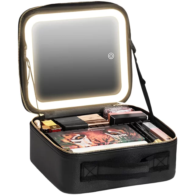 کیف لوازم آرایشی با آینه چراغ دار لمسی Green Lion Makeup Organizer 