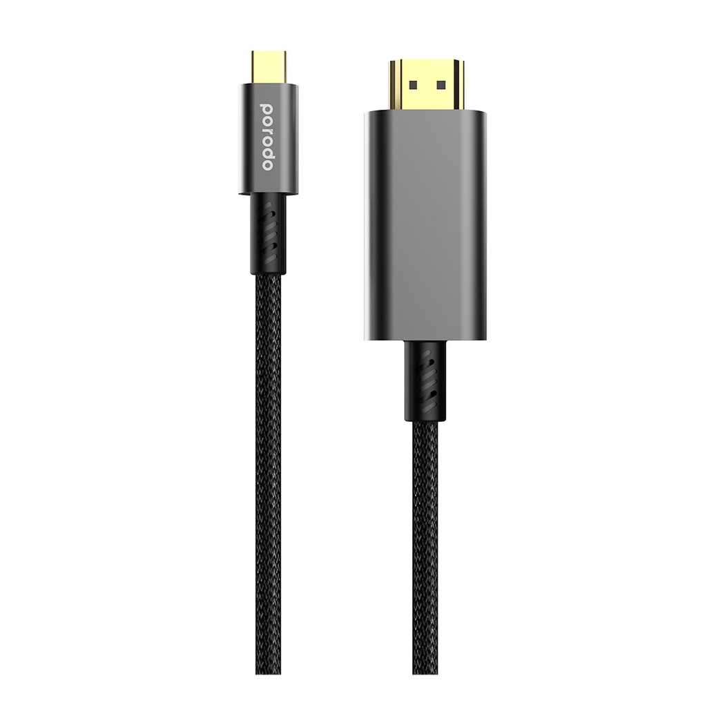 کابل تبدیل HDMI به Type-c مدل Porodo woven braided