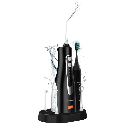 ست مسواک برقی و دستگاه دهانشویه  Porodo ultimate oral care duo electric toolbrush & water flosser combo